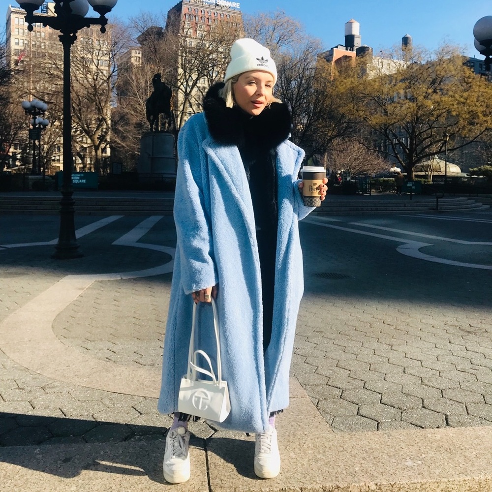 Something Navy Blue Teddy Coat